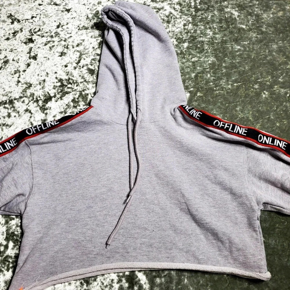 Forever 21 Gray Cropped Hoodie - Picture 3 of 7